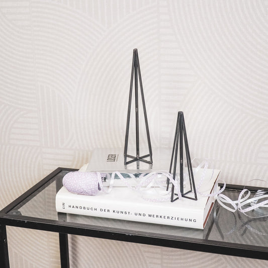 Kerstboom - Glas/ Metaal - Zwart - 5,5x20cm