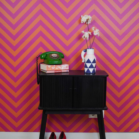 Vaas - Bloemenvaas Vissen- Dolomiet - Blauw/Wit/Roze - 14x11,5x18,5cm