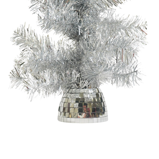 Kunstboom - Kerstboom met led lampjes - Kunststof - Zilver - 50 cm