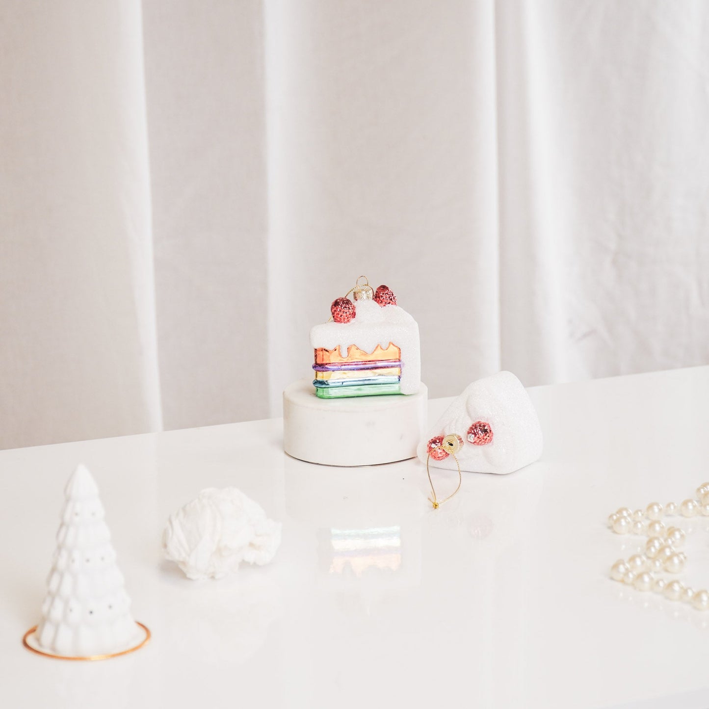 Kersthanger - Taart - Glas - 7,5x6,5x7,5cm