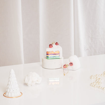 Kersthanger - Taart - Glas - 7,5x6,5x7,5cm