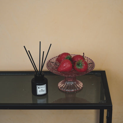 Servies- Taartplateau - Glas- Roze- 15x8 cm