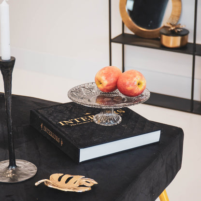 Servies- Taartplateau - Glas - Grijs - 22,5x8 cm