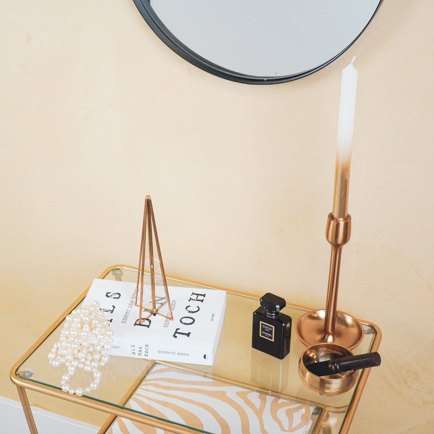 Kerstboom - Glas/ Metaal - Goud - 5,5x20cm