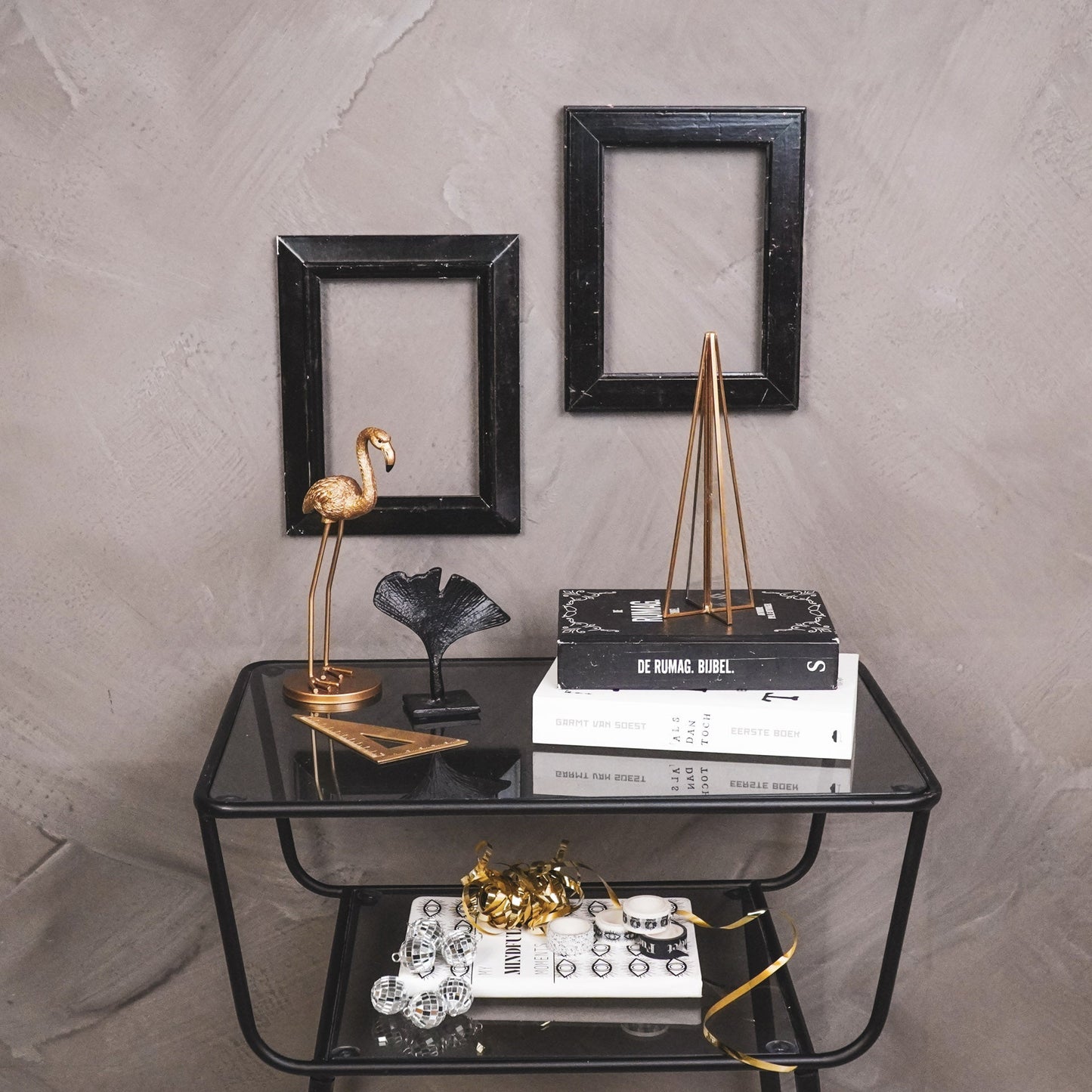 Kerstboom - Glas/ Metaal - Goud - 5,5x20cm