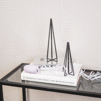 Kerstboom - Glas/ Metaal - Zwart - 5,5x20cm