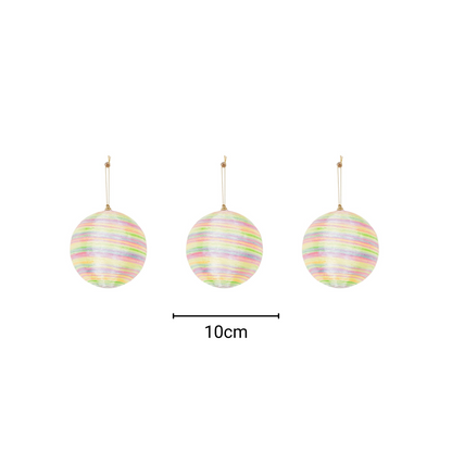 Kerst Hangers - Kerstballen - Foam - Fluor Kleuren - S3- 10 cm