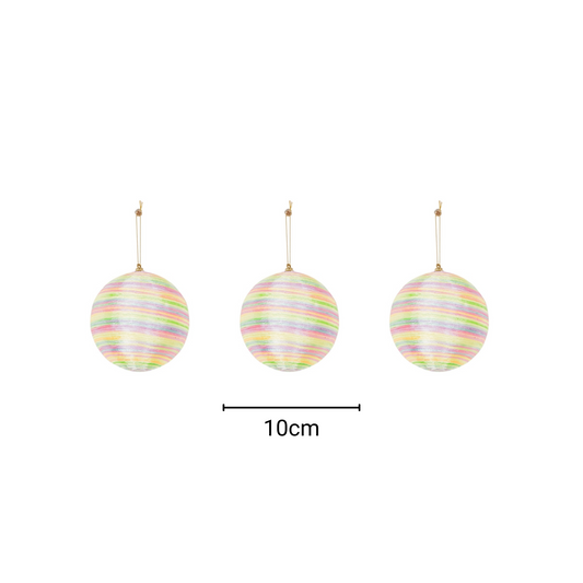 Kerst Hangers - Kerstballen - Foam - Fluor Kleuren - S3- 10 cm