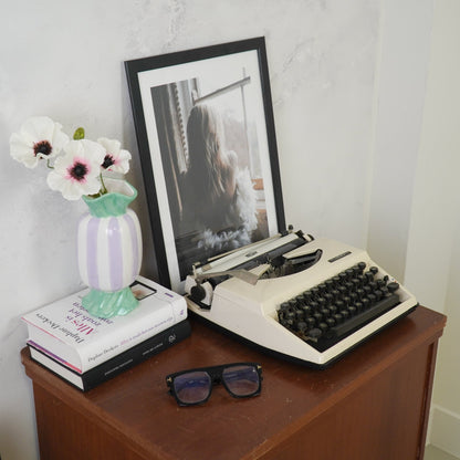 Vaas - Bloemenvaas Toffee Snoepje-  Dolomiet - Lila/Mintgroen - 9,5x9,5x21cm