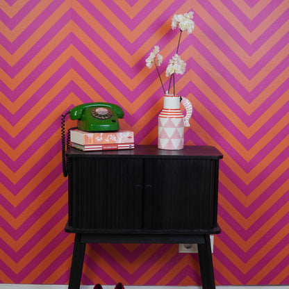 Vaas - Bloemenkan Vis - Dolomiet - Roze/Wit/Rood - 14x11x21,5cm