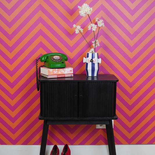 Vaas - Bloemenvaas Vissen- Dolomiet - Blauw/Wit/Roze - 14x11,5x18,5cm