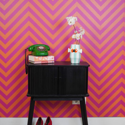 Vaas - Bloemenvaas Vissen- Dolomiet - Mintgroen/Wit/Oranje - 14x11,5x18,5cm