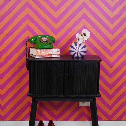 Vaas - Bloemenvaas Swirl- Dolomiet - Roze/Violet- 15x15x13,5cm