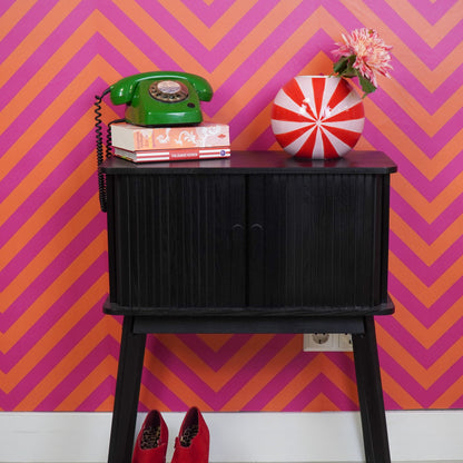 Vaas -Bloemenvaas Swirl - Dolomiet - Rood/Roze - 20x20x17cm