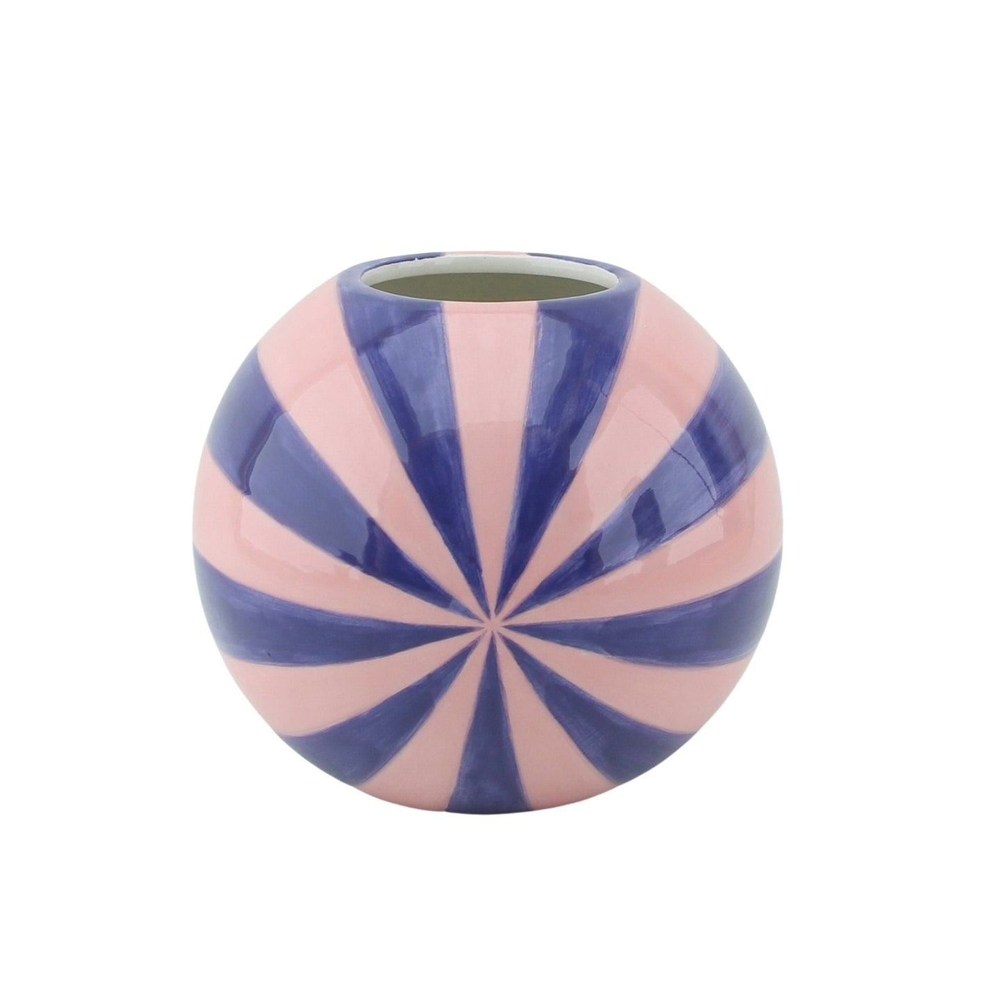 Vaas - Bloemenvaas Swirl - Dolomiet - Roze/Violet - 20x20x17cm