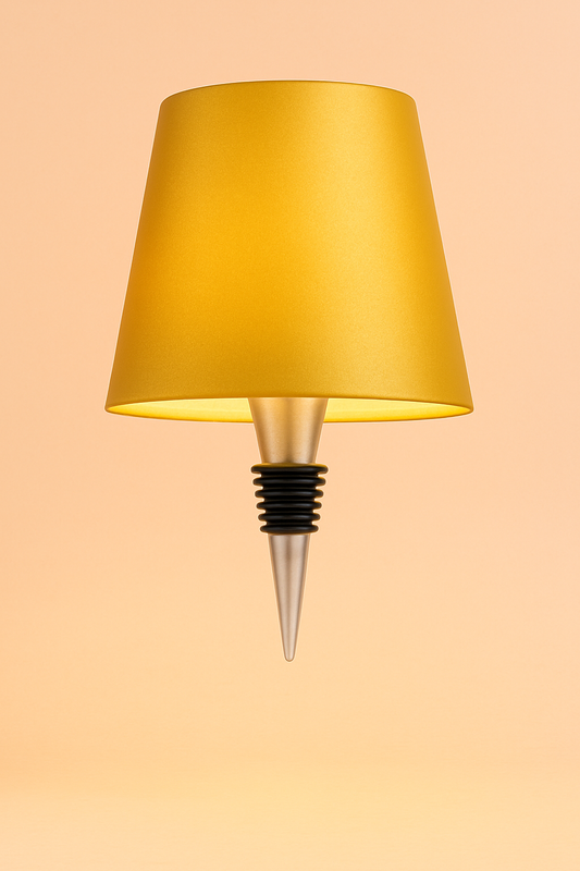 Wijnfles tafellamp Goud