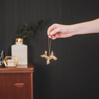 Housevitamin Ballon Hond Kerstbal - 6,5x3x6cm- Goud