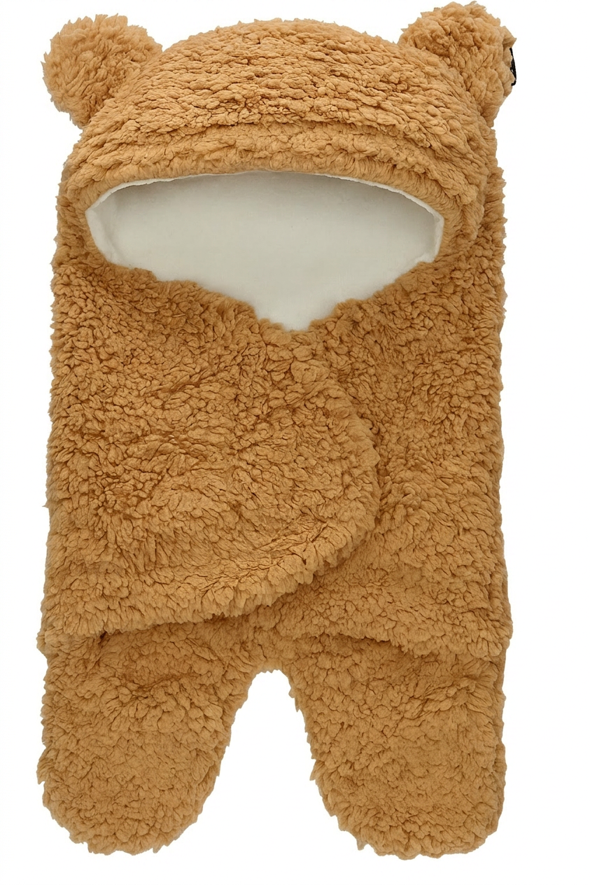 Baby wikkeldeken beer bruin 2-4 maanden